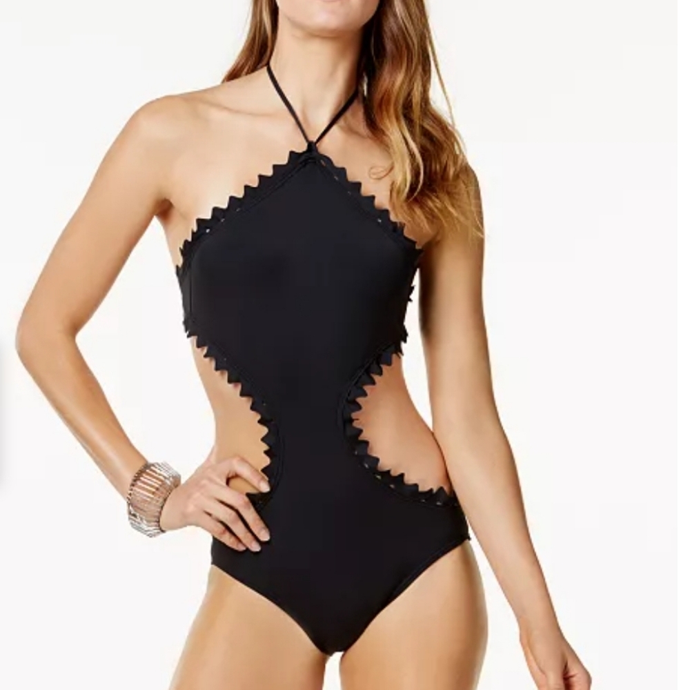 Vince Camuto Sea High-Neck, One-Piece Swimsuit, size 12